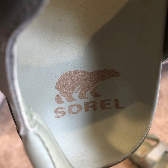 Sorel Viibe slingback sandal safari/stone green womens sz 9.5 - Picture 2 of 10